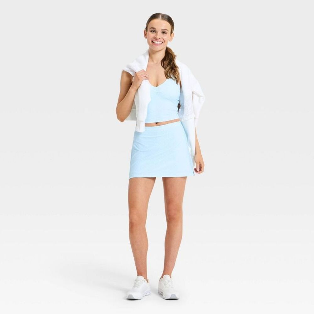 Women's Knit Skort - JoyLab Light Blue Polka Dot XS - Picture 3 of 5